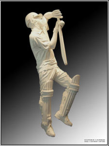 "Cricket Player" Cast resin, life size, Mt Pritchard Community Club, NSW