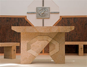 “Altar” Granite with sandstone inlay. Kincumber Catholic Church, Woy Woy, NSW