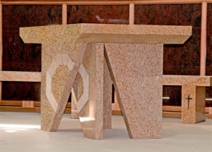 “Altar” side view, Granite with sandstone inlay. Kincumber Catholic Church, Woy Woy, NSW