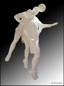 "Soccer Players" Cast resin, life size, Mt Pritchard Community Club, NSW