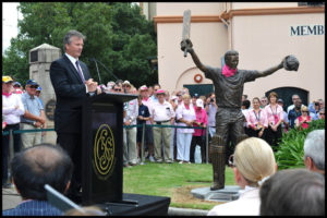 Steve Waugh speaks at unveiling