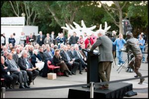 "Trevor Allan" Terrance Plowright speaking at the Trevor Allan unveiling