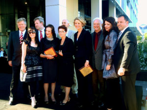 "Life from a Suitcase" Terrance Plowright with Governor of NSW Professor Marie Bashir, Paul Signorelli, Kristina Keneally, Barry O'Farrell, Tim Webster and other dignitaries for the unveiling