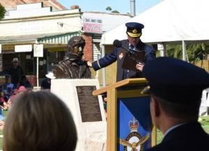 Memorial being blessed by RAAF Chaplain Air Commodore Kevin Russell