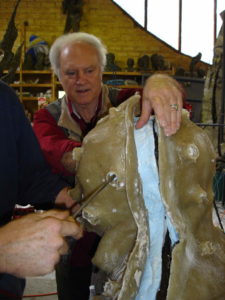 Demoulding wax head of Richie Benaud