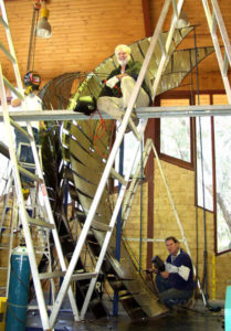 “Wings of Spirit” Terrance Plowright with art assistants, building original full size model of Wings of Spirit